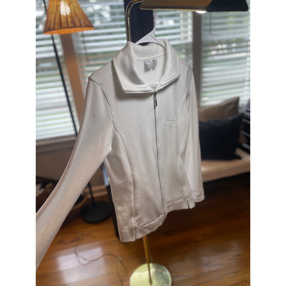 NuiSport Ritz Carlton Amelia Island White Full straight Zip Jacket Womens XS - Picture 5 of 7